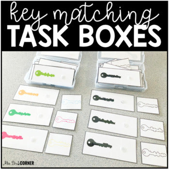 Key Matching Task Boxes ( 2 levels ) | Task Boxes for Special Education