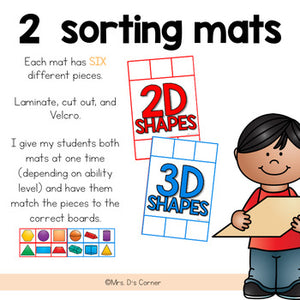 2D and 3D Shapes Sorting Mats