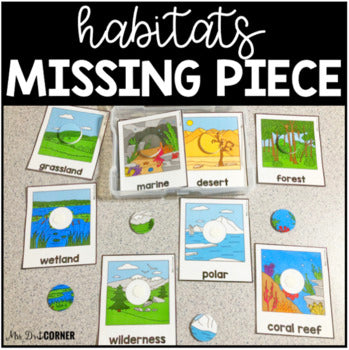Animal Habitats Missing Pieces Task Box | Task Boxes for Special Education