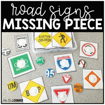 Road Signs Missing Pieces Task Box | Task Boxes for Special Education