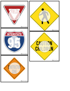 Road Signs Missing Pieces Task Box | Task Boxes for Special Education