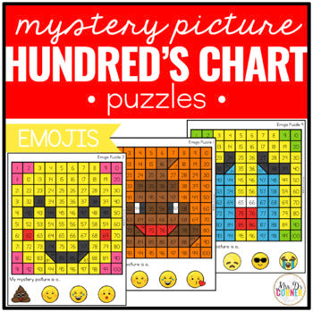 Emojis Mystery Picture Hundred's Chart Puzzles