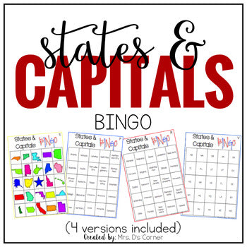 US States and Capitals BINGO