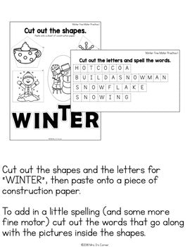 Winter Fine Motor Practice, Skills and Activities