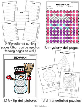 Winter Fine Motor Practice, Skills and Activities