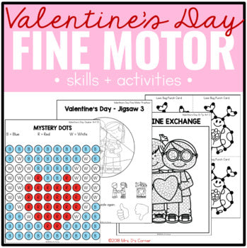 Valentine's Day Fine Motor Practice, Skills and Activities