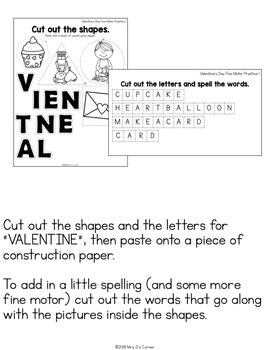 Valentine's Day Fine Motor Practice, Skills and Activities