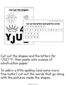 4th of July Fine Motor Practice, Skills and Activities | Independence Day