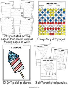 4th of July Fine Motor Practice, Skills and Activities | Independence Day