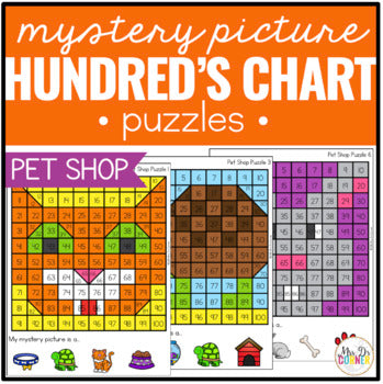 Pet Shop Mystery Picture Hundred's Chart Puzzles