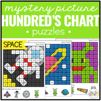 Space Mystery Picture Hundred's Chart Puzzles