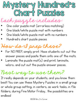 Valentine's Day Mystery Picture Hundred's Chart Puzzles