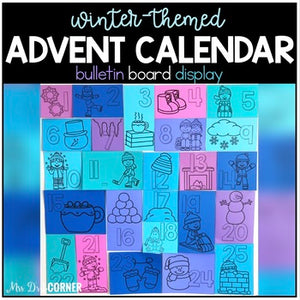 Winter Themed Advent Calendar Bulletin Board Display + Countdown
