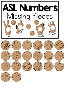 ASL Numbers to 20 Missing Pieces Task Box | Task Boxes for Special Education