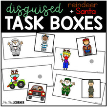Load image into Gallery viewer, Reindeer + Santa Disguise Task Boxes | Task Boxes for Special Education