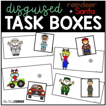 Reindeer + Santa Disguise Task Boxes | Task Boxes for Special Education