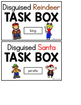 Reindeer + Santa Disguise Task Boxes | Task Boxes for Special Education