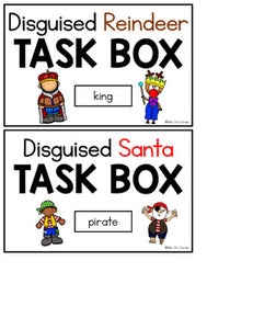 Reindeer + Santa Disguise Task Boxes | Task Boxes for Special Education