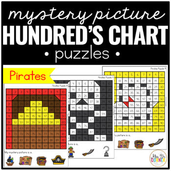 Pirates Mystery Picture Hundreds Chart Puzzles