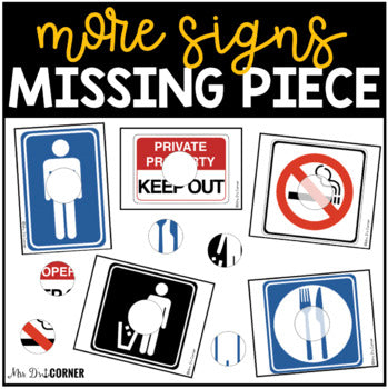 Road Signs Missing Pieces Task Box | Task Boxes for Special Education