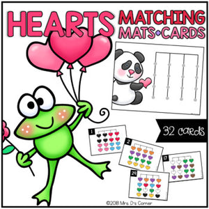 Hearts Matching Mats and Activity Cards (Patterns, Colors, and Matching)