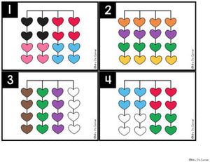 Hearts Matching Mats and Activity Cards (Patterns, Colors, and Matching)