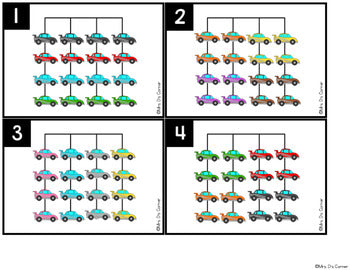 Racers Matching Mats and Activity Cards (Patterns, Colors, and Matching)