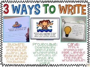September Photo Writing Prompt Task Cards | Writing Prompts for September