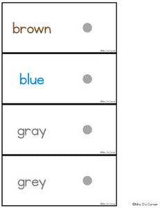 Colors Task Box | Matching Colors Task Boxes