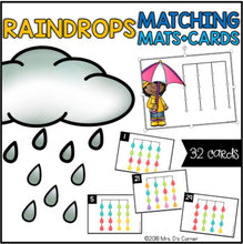 Load image into Gallery viewer, Raindrops Matching Mats and Activity Cards (Patterns, Colors, and Matching)