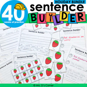 Holiday Sentence Builder Bundle | Special Education Writing Bundle