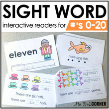 Load image into Gallery viewer, Numbers 0 to 20 Interactive Sight Word Reader Bundle | Number Activity Books