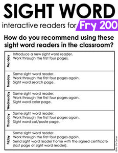 Fry 200 Interactive Sight Word Reader Bundle | Sight Word Books