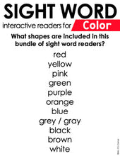 Load image into Gallery viewer, Colors Interactive Sight Word Reader Bundle | Color Activity Books