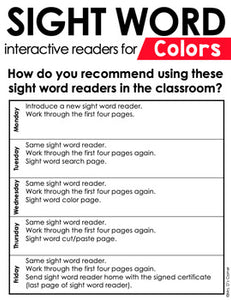Colors Interactive Sight Word Reader Bundle | Color Activity Books