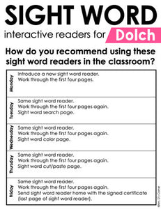 Third Grade Dolch Sight Word Books | Printable Dolch Sight Word Readers