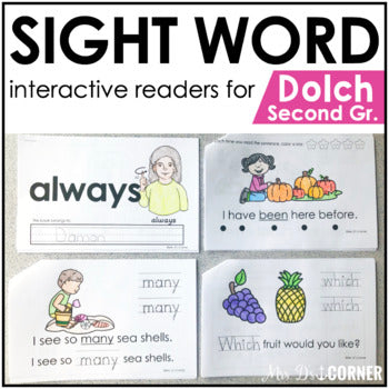Second Grade Dolch Sight Word Books | Printable Dolch Sight Word Readers