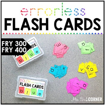 Fry 400 Errorless Flash Cards | Spelling Task Box for Fry Words | Fry 300 - 400