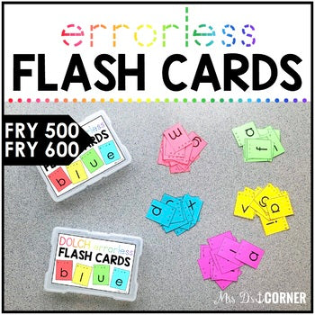 Fry 600 Errorless Flash Cards | Spelling Task Box for Fry Words | Fry 500 - 600