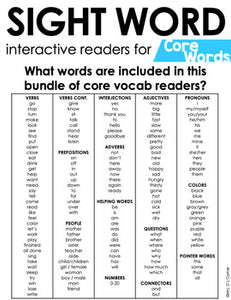 Core Vocab Interactive Sight Word Reader Bundle | Core Vocabulary Books