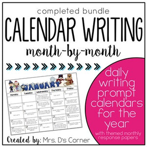 Writing Through the Year { Calendar Writing Prompts } for Creative Writing
