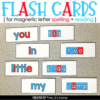 Magnetic Letter Dolch Flash Cards | Printable Dolch Flash Cards