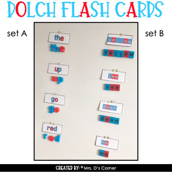 Magnetic Letter Dolch Flash Cards | Printable Dolch Flash Cards