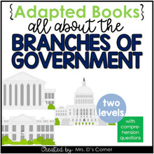 Load image into Gallery viewer, Branches of the US Government Adapted Books [ Level 1 and Level 2 ] - 4 booksets