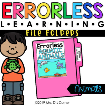 Animals Errorless Learning File Folder Activities [6 file folders!]