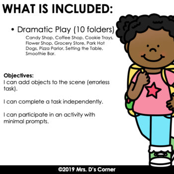 Dramatic Play Errorless Learning File Folder Activities [10 file folders!]