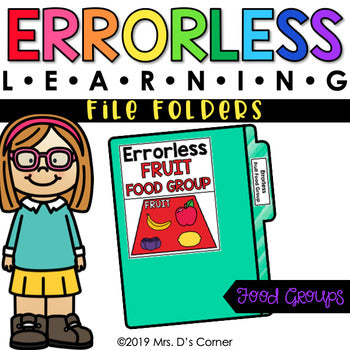 Food Groups Errorless Learning File Folder Activities [6 file folders!]