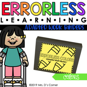 Colors Errorless Learning Adapted Work Binder® (11 Colors!)
