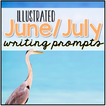June and July Photo Writing Prompt Task Cards | Writing Prompts for June and July