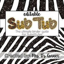 Load image into Gallery viewer, Editable Substitute Binder { Jungle } The Ultimate Sub Binder Guide